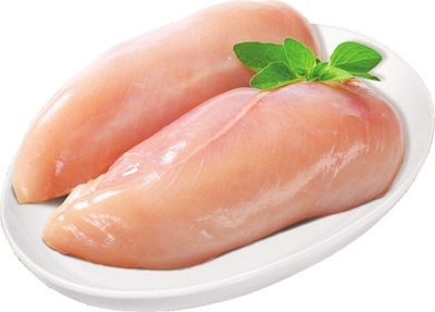 Poitrines de poulet désossées sans peau