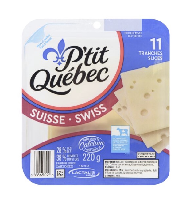 Tranches de fromage, plusieurs variétés
